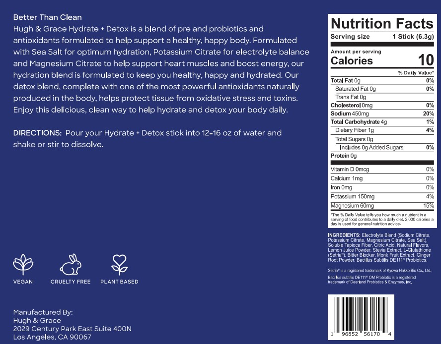 hydrate and detox nutrition label